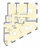 4-комнатная квартира 147,14 м2 «New house mART»