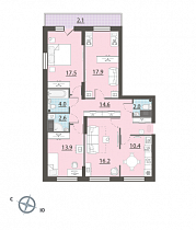 4-комнатная квартира 101,2 м2 ЖК «Флагман»