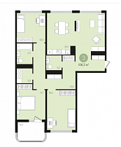 3-комнатная квартира 105,9 м2 «Шишимская Горка»