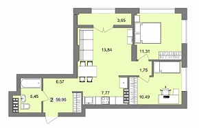 2-комнатная квартира 59,02 м2 «New house mART»