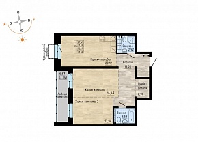 2-комнатная квартира 76,6 м2 ЖК «Садовая Residence»