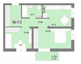 2-комнатная квартира 49,8 м2 ЖК «Шолохов»