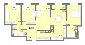 4-комнатная квартира 110,23 м2 «New house mART»